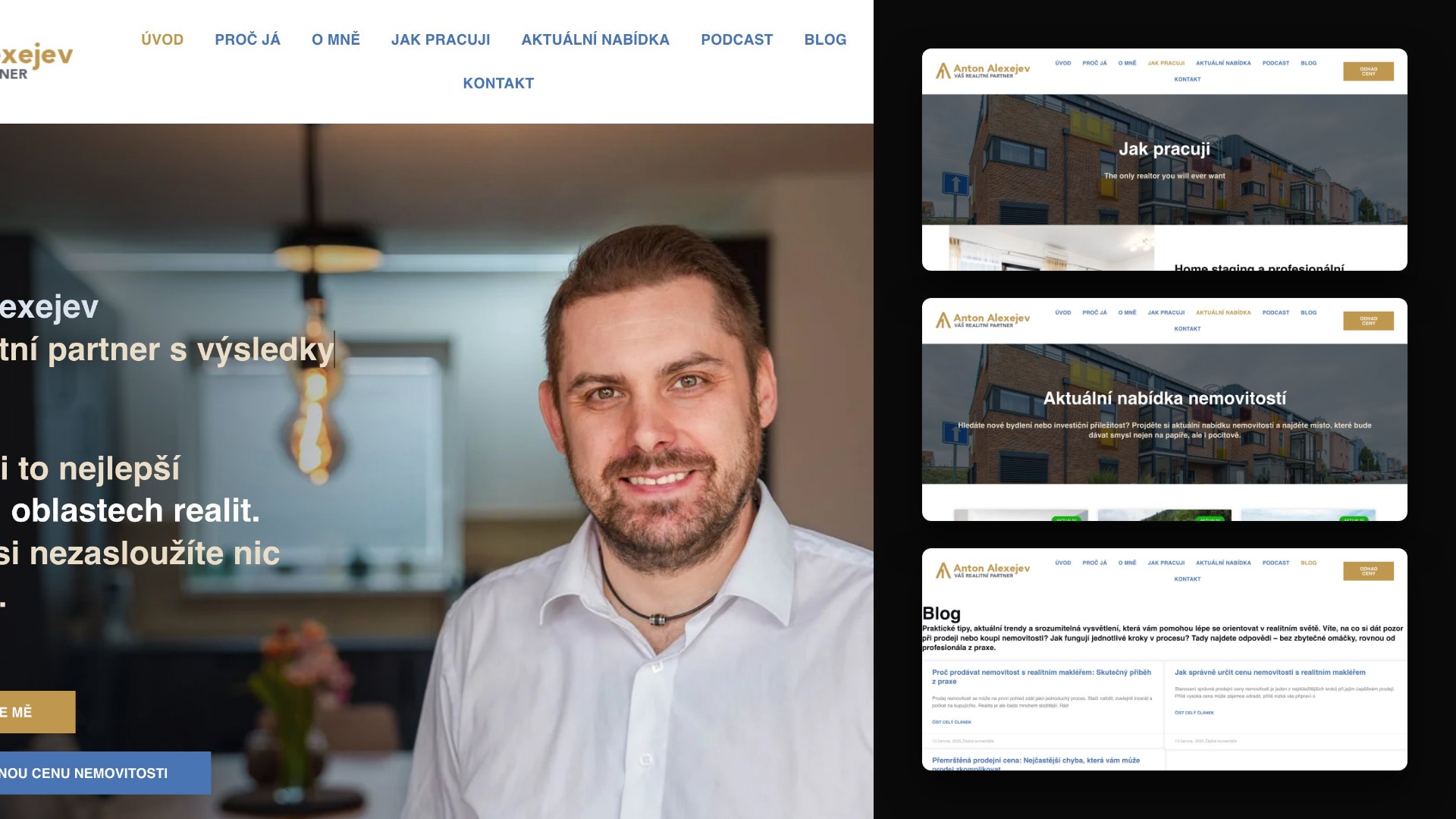 Anton Alexejev. Web pro realitního makléře